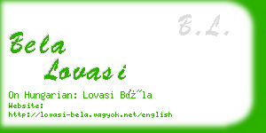 bela lovasi business card